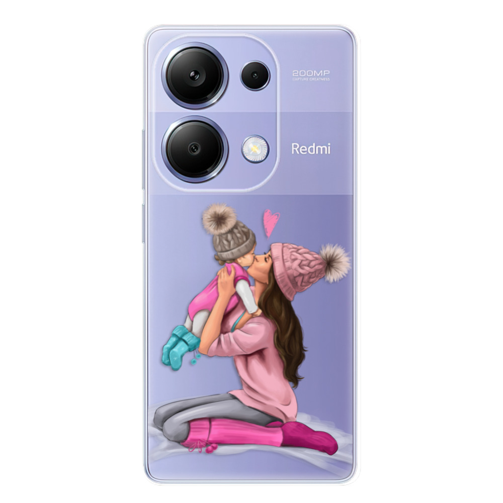 Odolné silikónové puzdro iSaprio - Kissing Mom - Brunette and Girl - Xiaomi Redmi Note 13 Pro