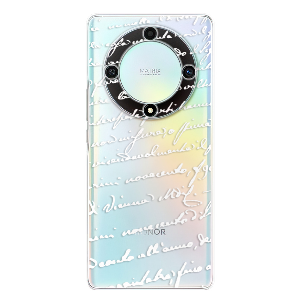 Odolné silikónové puzdro iSaprio - Handwriting 01 - white - Honor Magic5 Lite 5G