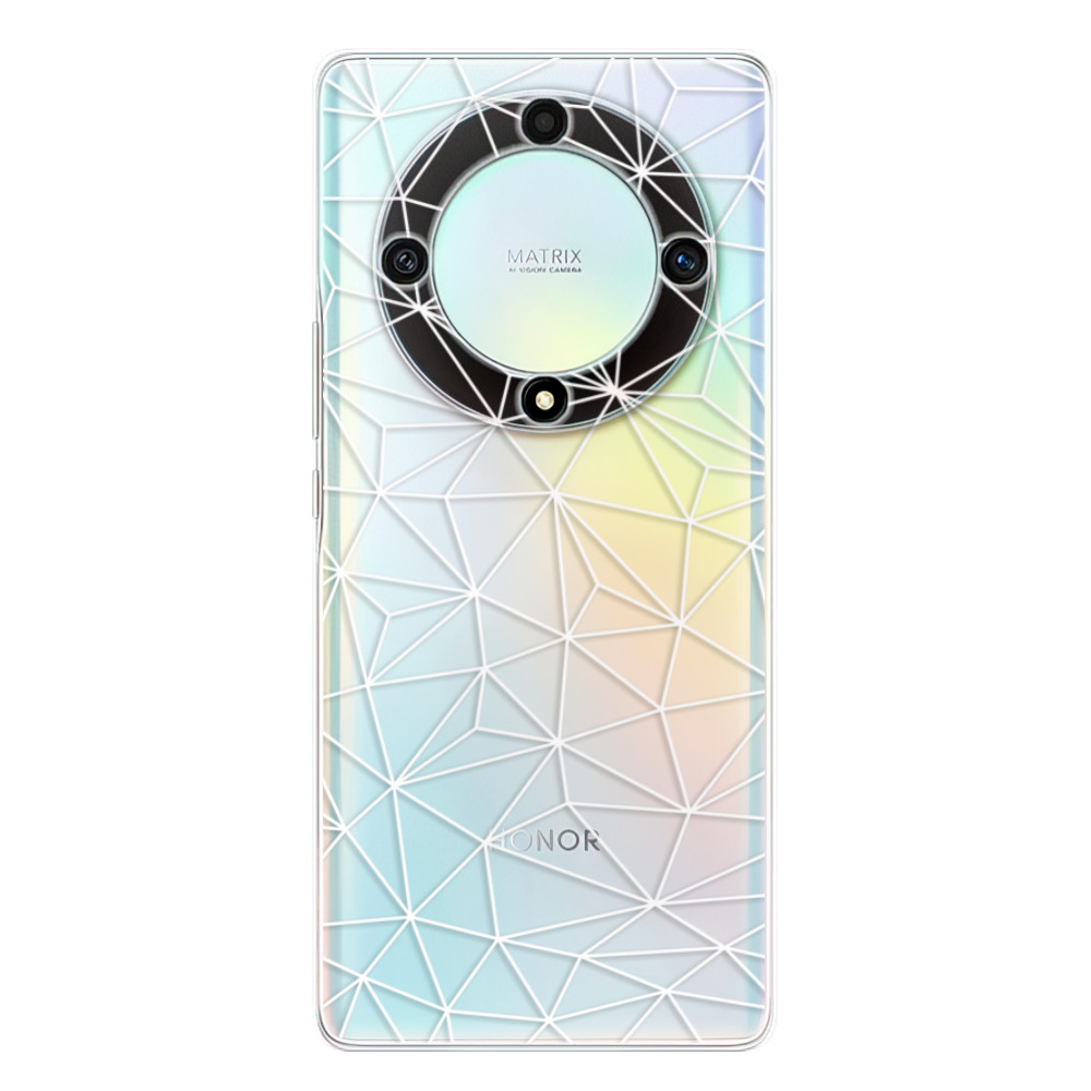 Odolné silikónové puzdro iSaprio - Abstract Triangles 03 - white - Honor Magic5 Lite 5G