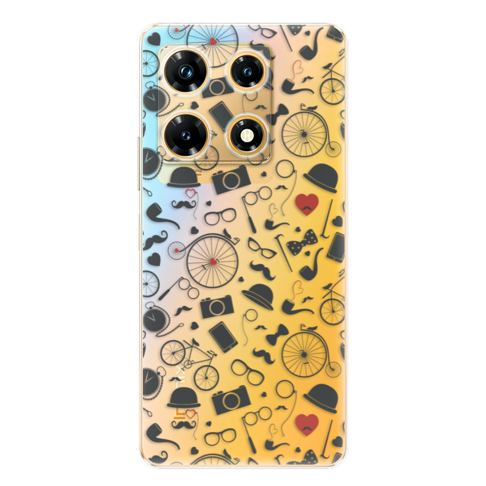 Odolné silikónové puzdro iSaprio - Vintage Pattern 01 - black - Infinix Note 30 PRO