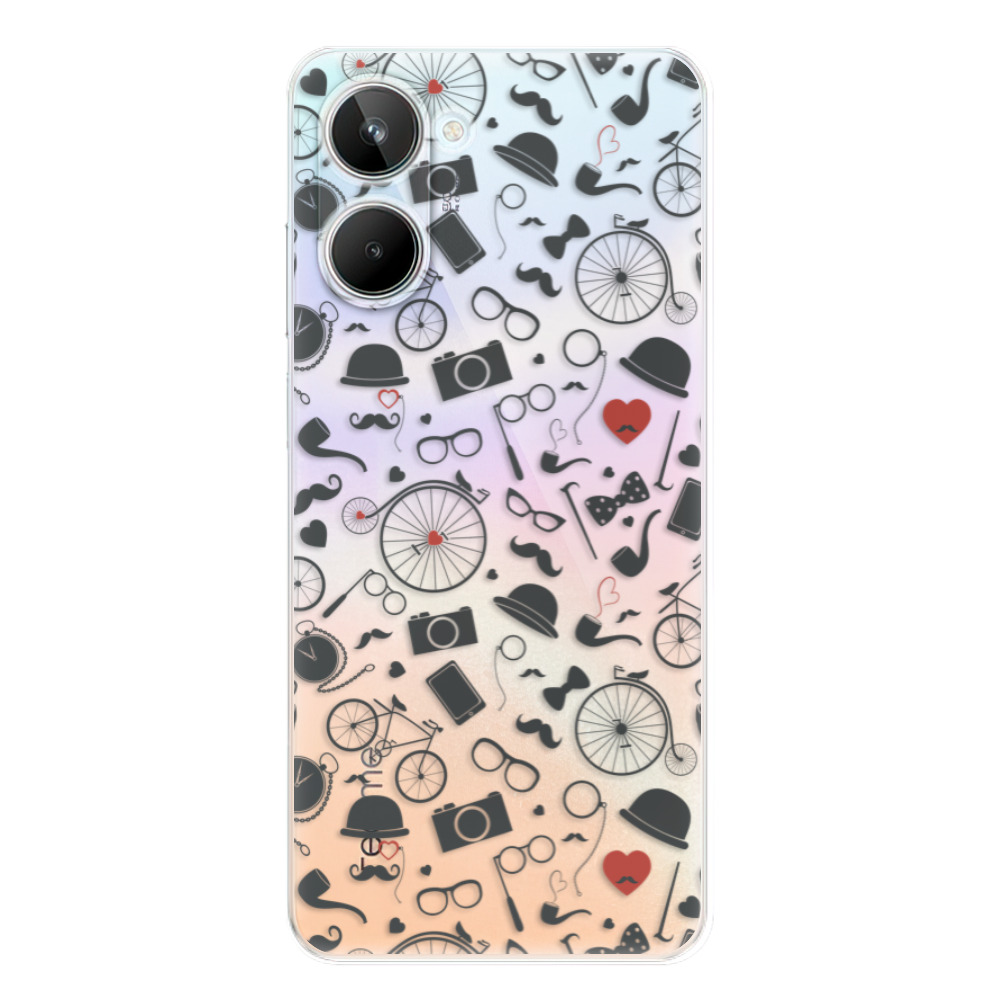 Odolné silikónové puzdro iSaprio - Vintage Pattern 01 - black - Realme 10