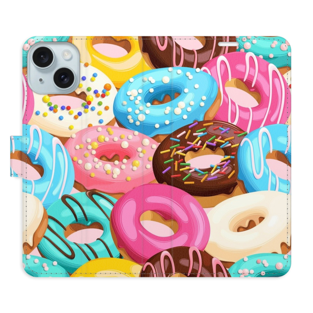 Flipové puzdro iSaprio - Donuts Pattern 02 - iPhone 15 Plus