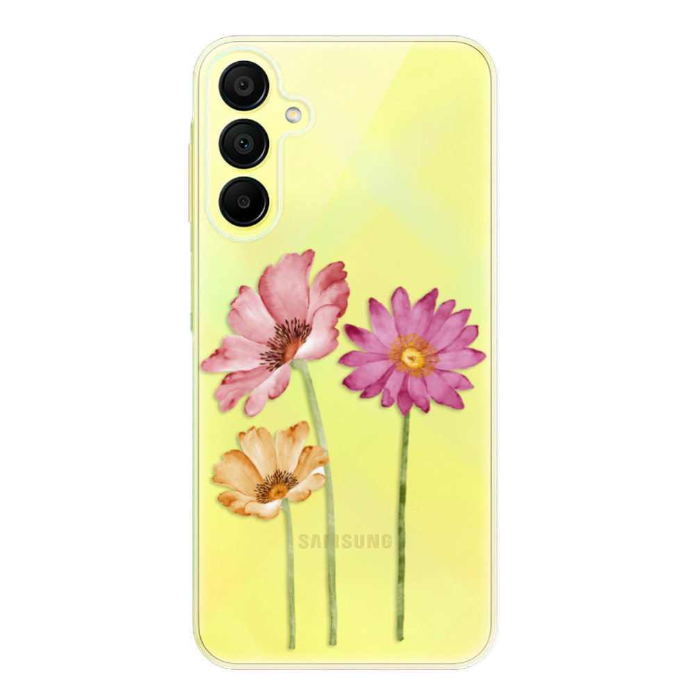 Odolné silikónové puzdro iSaprio - Three Flowers - Samsung Galaxy A15 / A15 5G