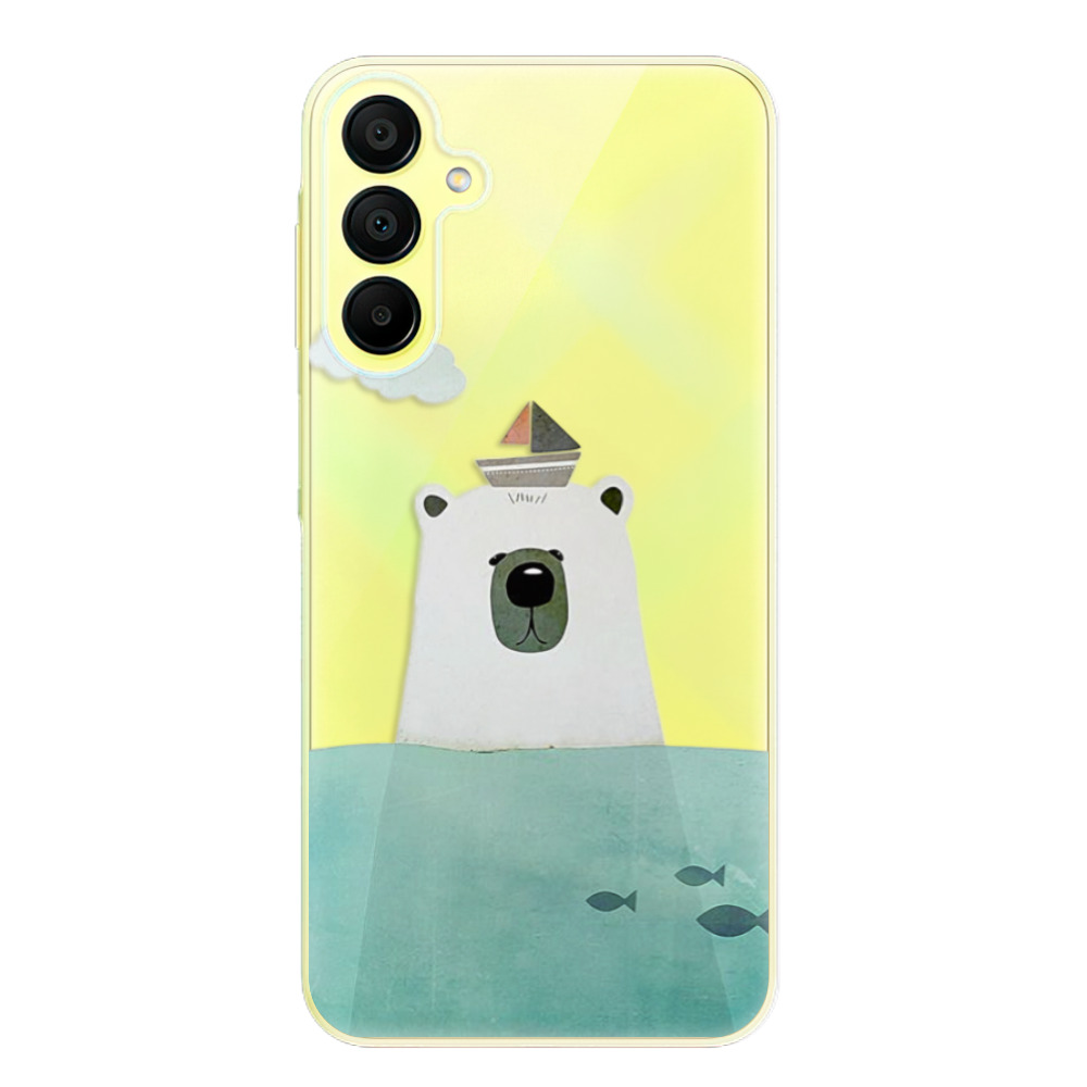 Odolné silikónové puzdro iSaprio - Bear With Boat - Samsung Galaxy A15 / A15 5G
