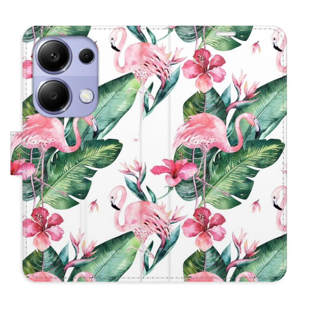 Flipové puzdro iSaprio - Flamingos Pattern - Xiaomi Redmi Note 13 Pro