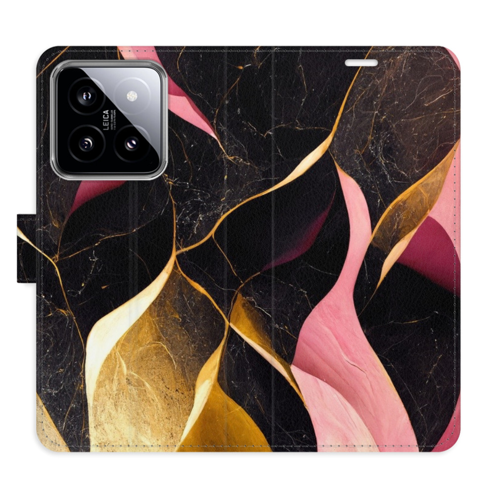 Flipové puzdro iSaprio - Gold Pink Marble 02 - Xiaomi 14