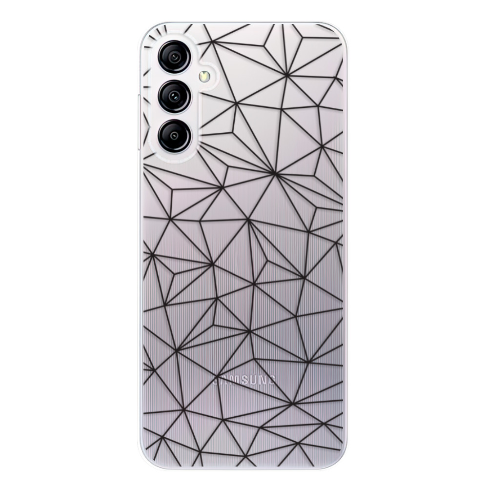 Odolné silikónové puzdro iSaprio - Abstract Triangles 03 - black - Samsung Galaxy A14 / A14 5G