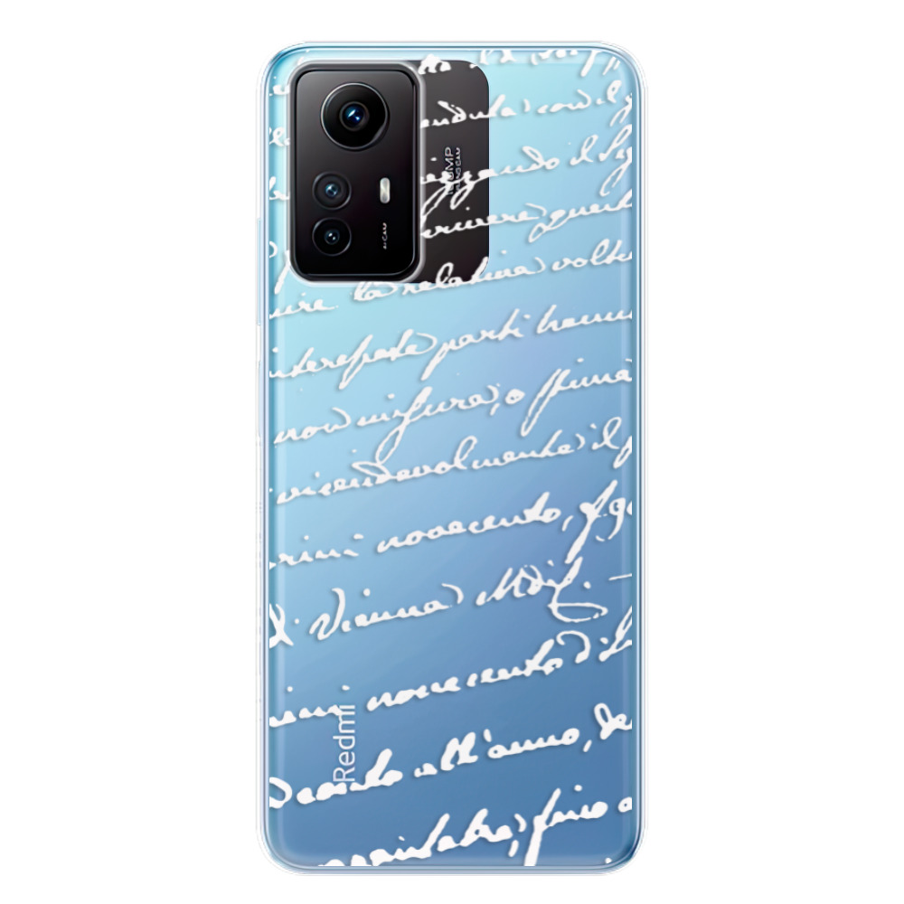 Odolné silikónové puzdro iSaprio - Handwriting 01 - white - Xiaomi Redmi Note 12S