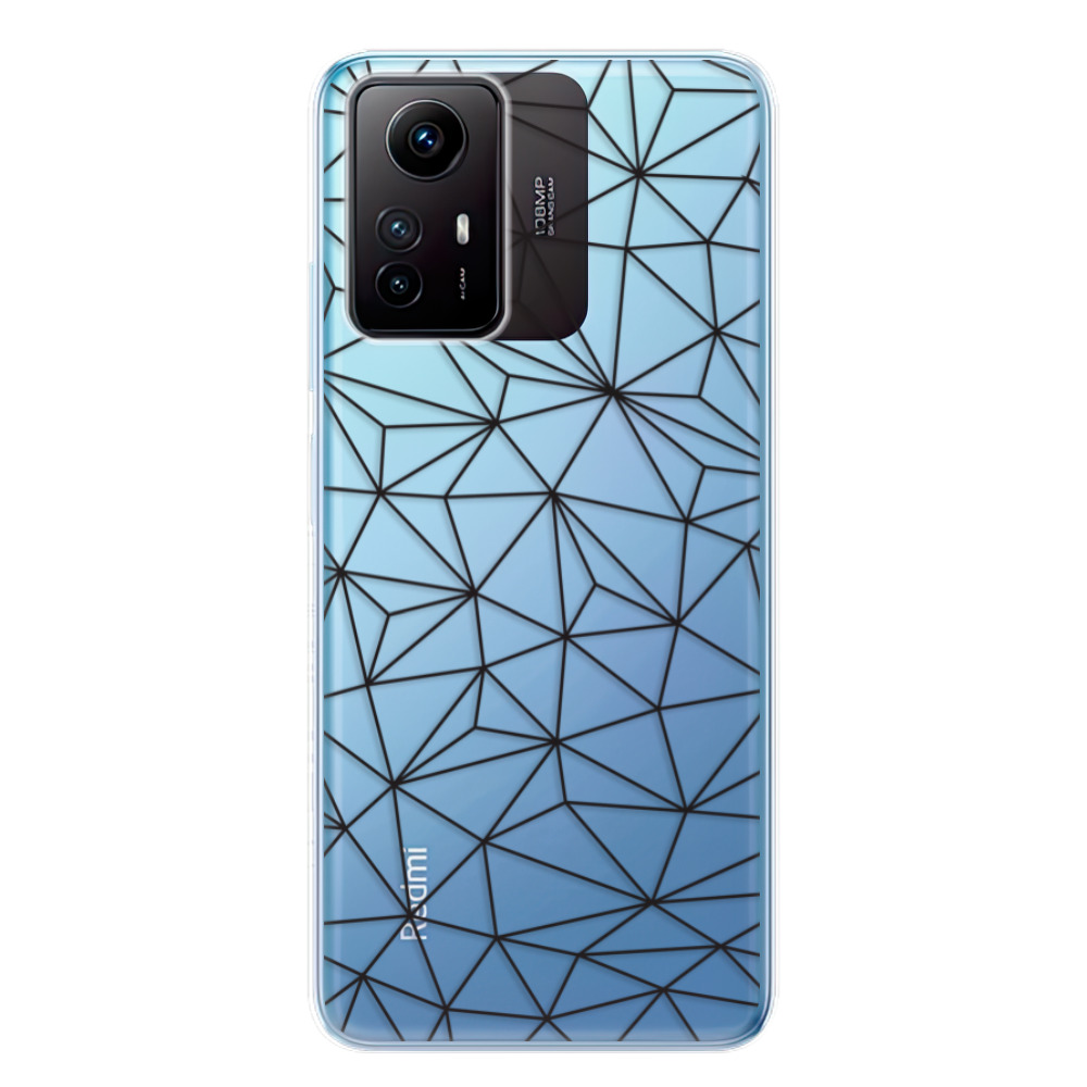 Odolné silikónové puzdro iSaprio - Abstract Triangles 03 - black - Xiaomi Redmi Note 12S