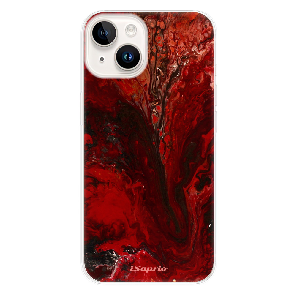 Odolné silikónové puzdro iSaprio - RedMarble 17 - iPhone 15