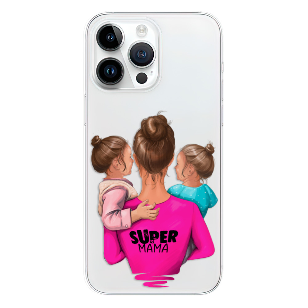 Odolné silikónové puzdro iSaprio - Super Mama - Two Girls - iPhone 15 Pro Max