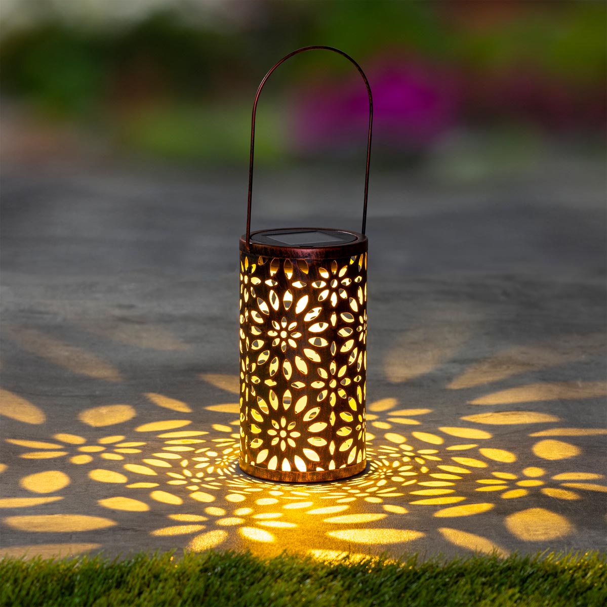 Haushalt international LED solární lucerna Zlatá záře, 10 x 18 cm