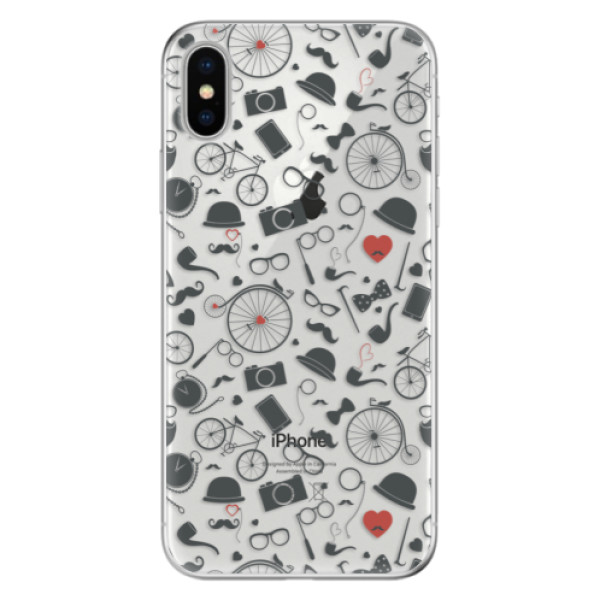 Odolné silikónové puzdro iSaprio - Vintage Pattern 01 - black - iPhone X