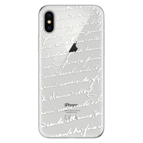 Odolné silikónové puzdro iSaprio - Handwriting 01 - white - iPhone X