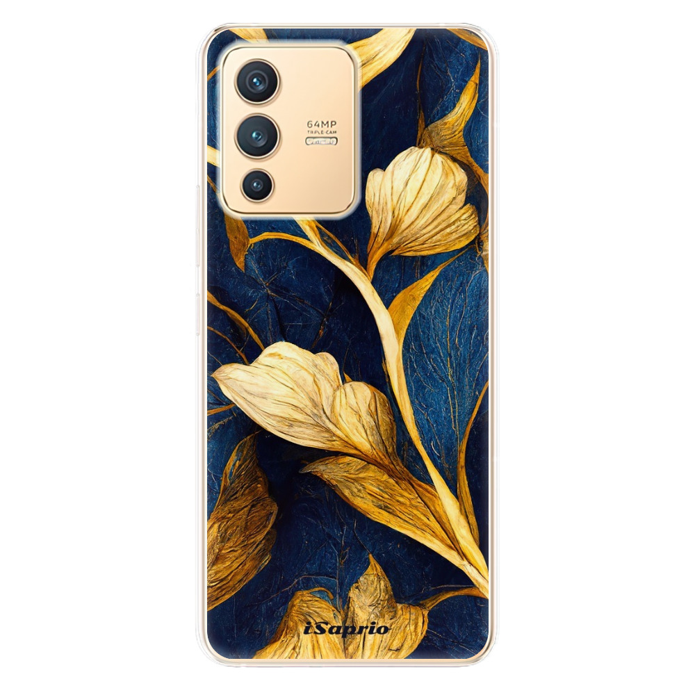 Odolné silikónové puzdro iSaprio - Gold Leaves - Vivo V23 5G