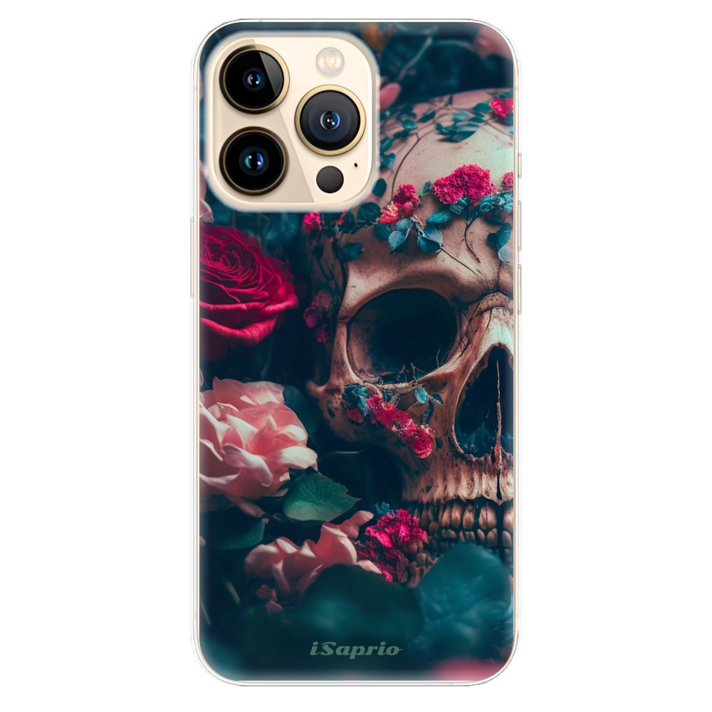 Odolné silikónové puzdro iSaprio - Skull in Roses - iPhone 13 Pro