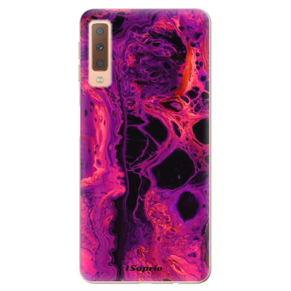 Odolné silikónové puzdro iSaprio - Abstract Dark 01 - Samsung Galaxy A7 (2018)