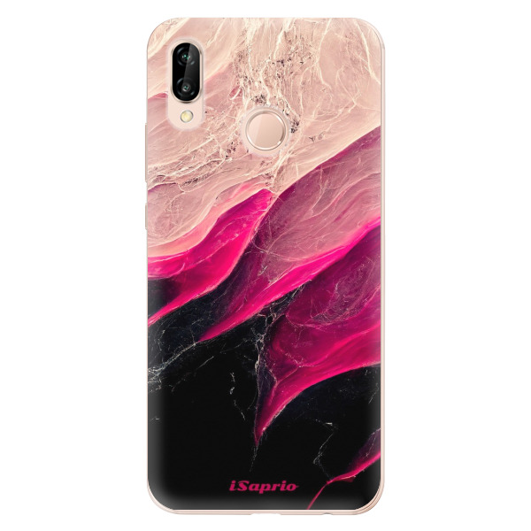 Odolné silikónové puzdro iSaprio - Black and Pink - Huawei P20 Lite