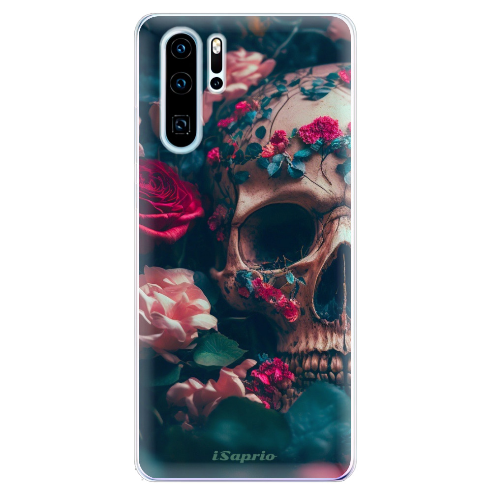 Odolné silikónové puzdro iSaprio - Skull in Roses - Huawei P30 Pro