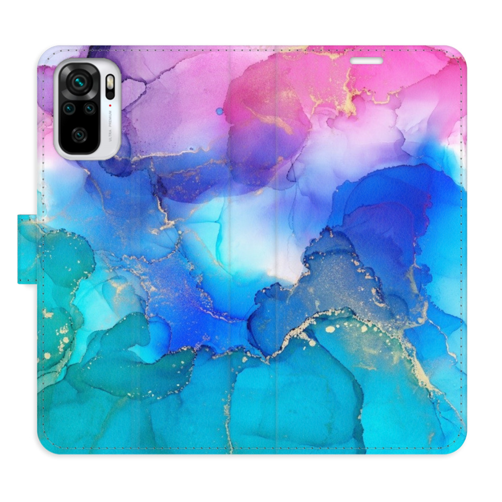 Flipové puzdro iSaprio - BluePink Paint - Xiaomi Redmi Note 10 / Note 10S
