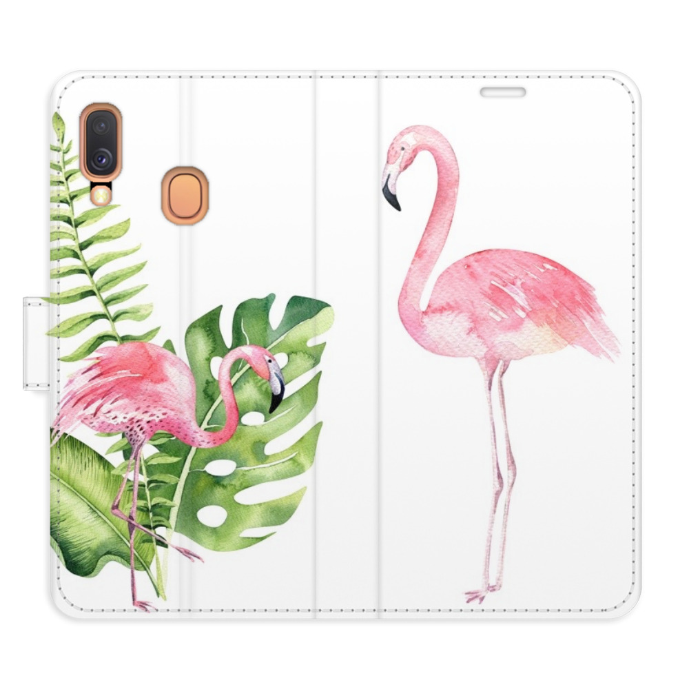 Flipové puzdro iSaprio - Flamingos - Samsung Galaxy A40