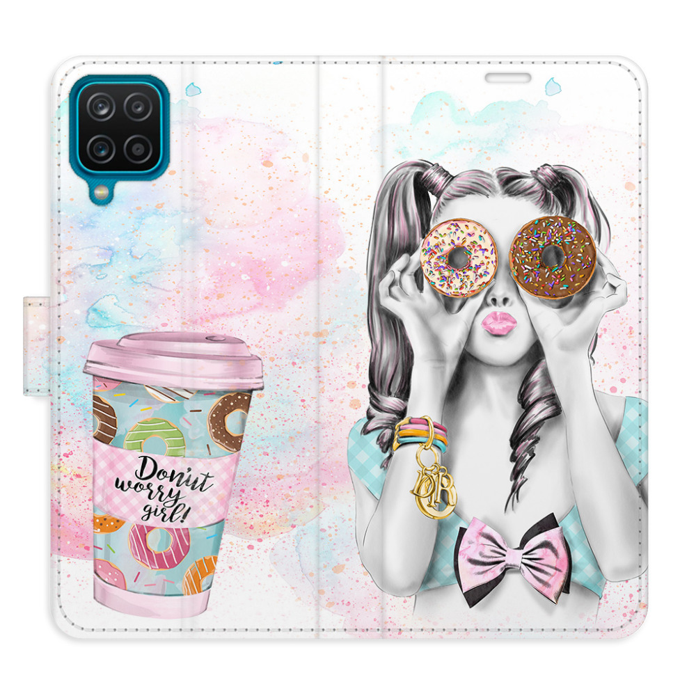 Flipové puzdro iSaprio - Donut Worry Girl - Samsung Galaxy A12