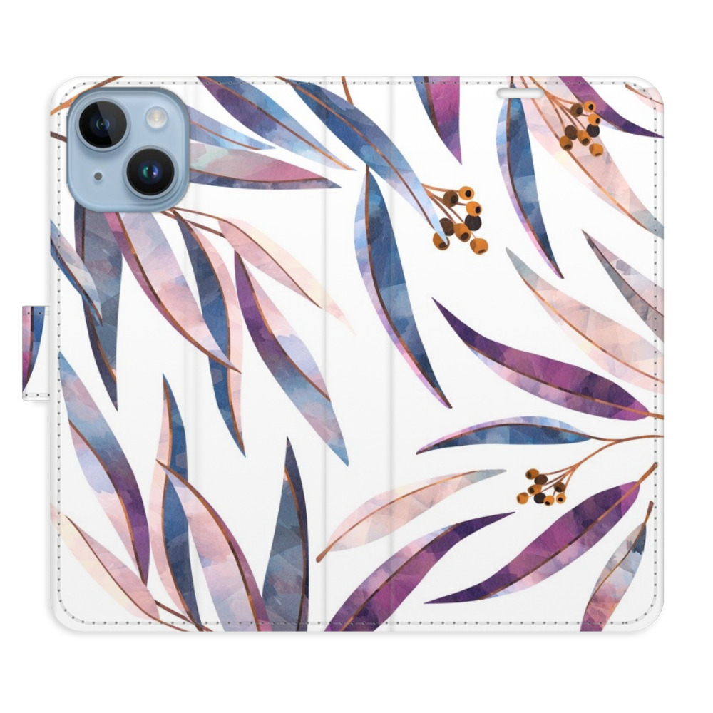 Flipové puzdro iSaprio - Ornamental Leaves - iPhone 14