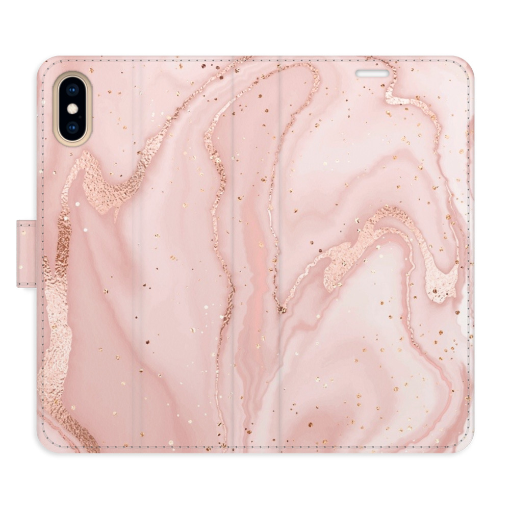 Flipové puzdro iSaprio - RoseGold Marble - iPhone X/XS