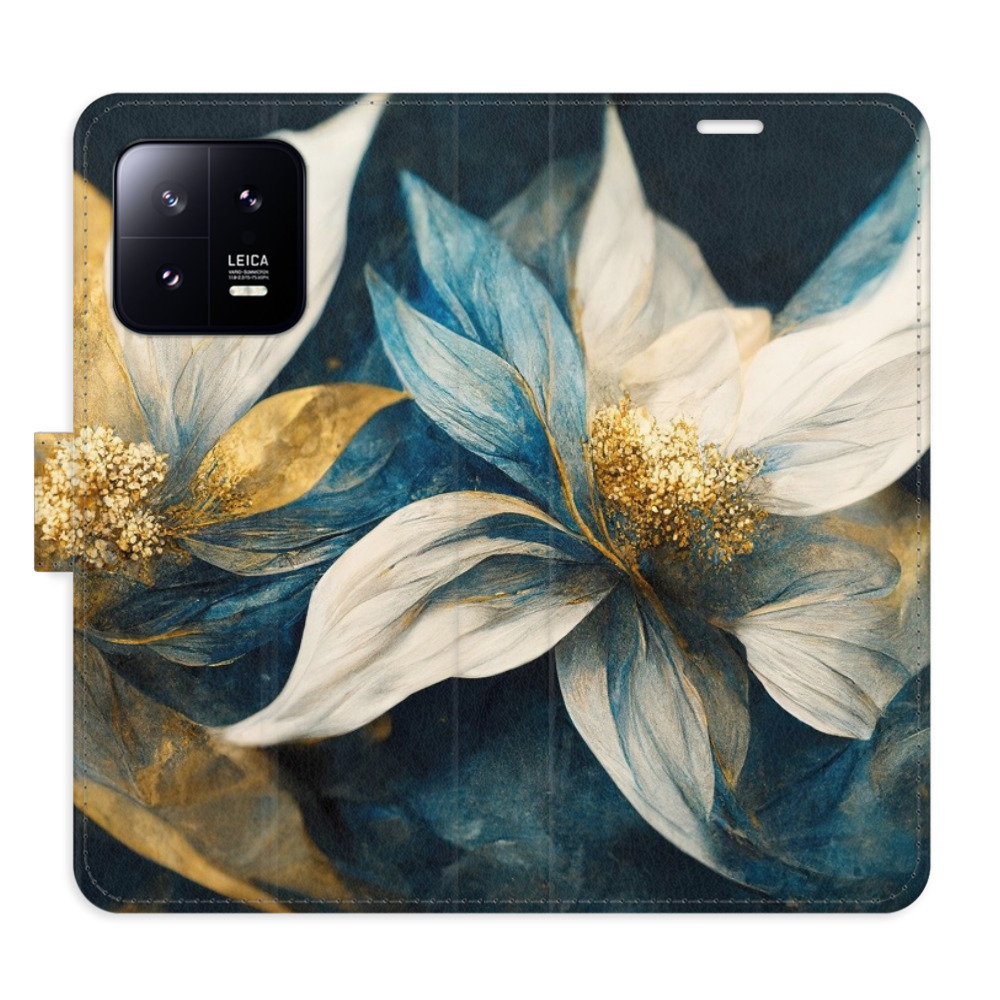 Flipové puzdro iSaprio - Gold Flowers - Xiaomi 13