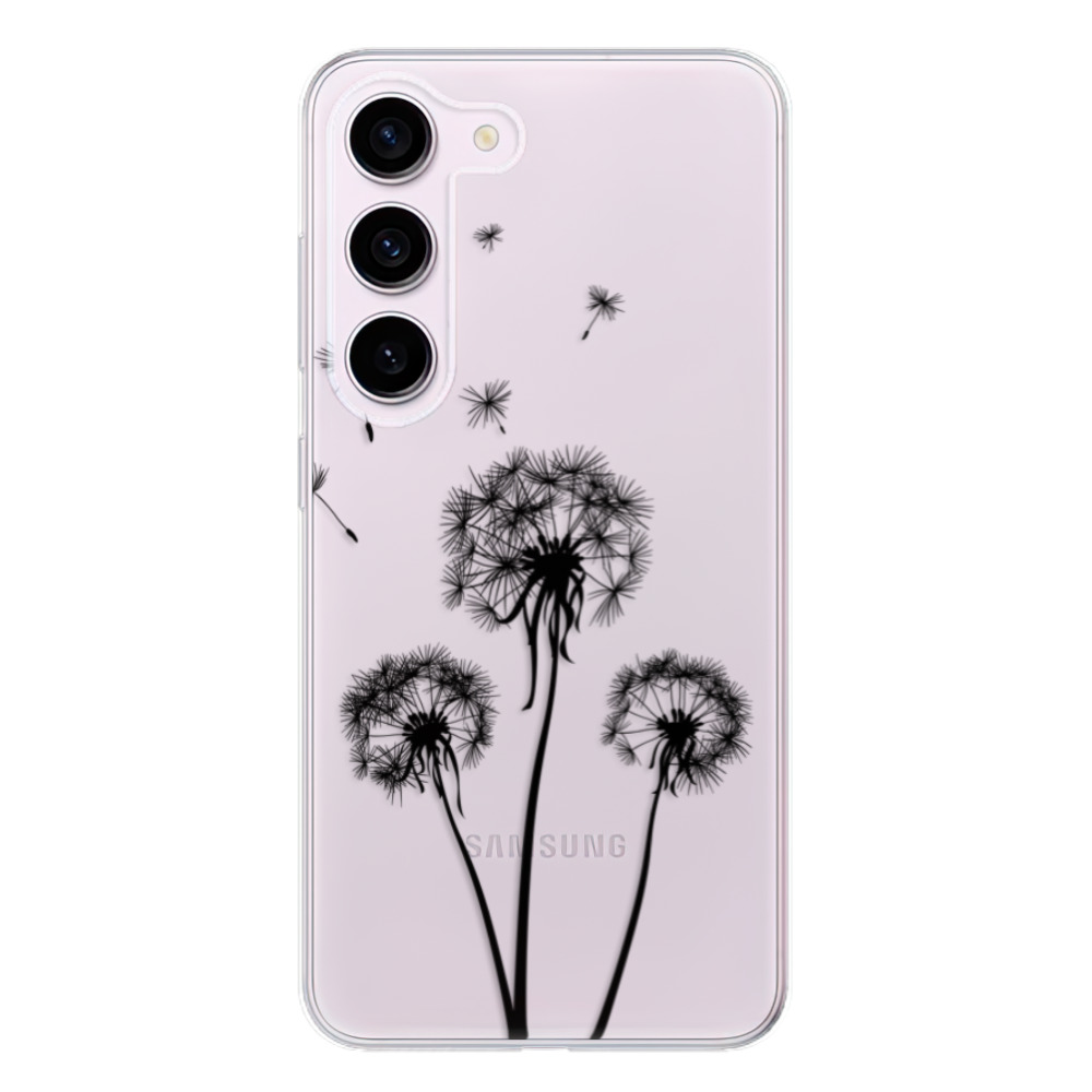 Odolné silikónové puzdro iSaprio - Three Dandelions - black - Samsung Galaxy S23 5G