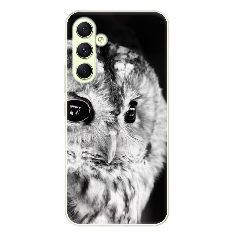 Odolné silikónové puzdro iSaprio - BW Owl - Samsung Galaxy A54 5G