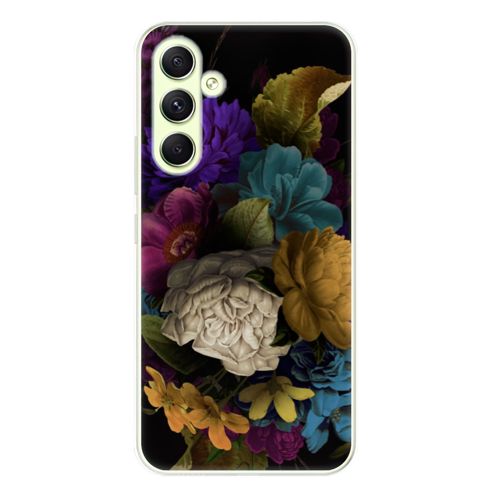 Odolné silikónové puzdro iSaprio - Dark Flowers - Samsung Galaxy A54 5G