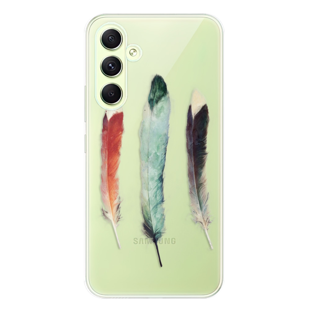 Odolné silikónové puzdro iSaprio - Three Feathers - Samsung Galaxy A54 5G