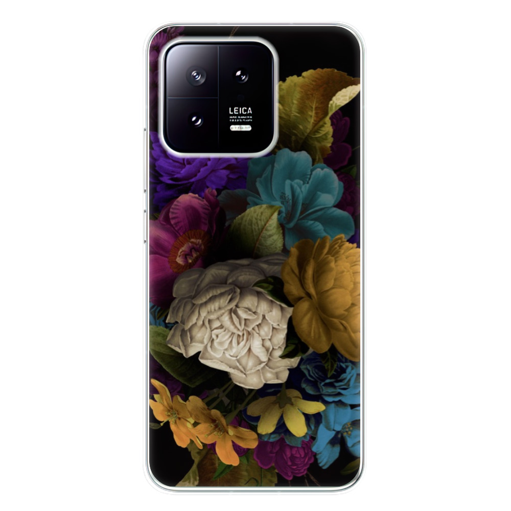 Odolné silikónové puzdro iSaprio - Dark Flowers - Xiaomi 13