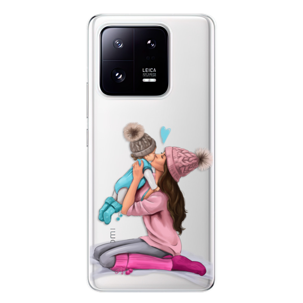 Odolné silikónové puzdro iSaprio - Kissing Mom - Brunette and Boy - Xiaomi 13 Pro