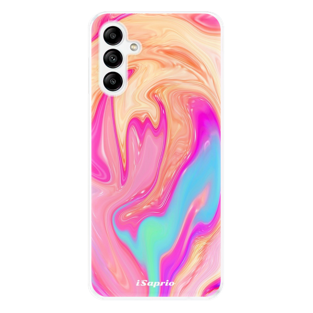 Odolné silikónové puzdro iSaprio - Orange Liquid - Samsung Galaxy A04s