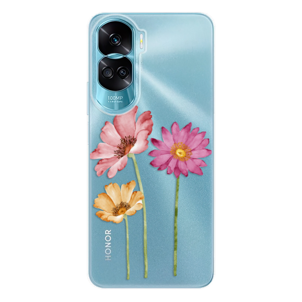 Odolné silikónové puzdro iSaprio - Three Flowers - Honor 90 Lite 5G