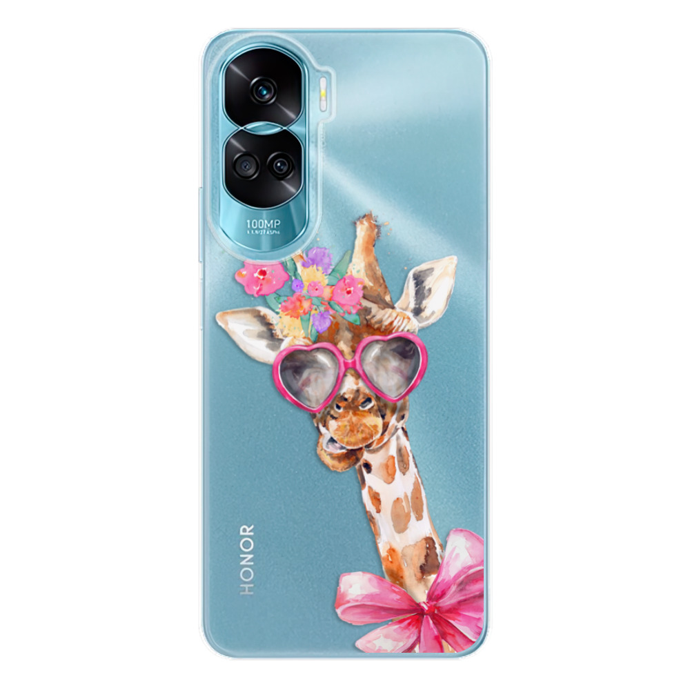 Odolné silikónové puzdro iSaprio - Lady Giraffe - Honor 90 Lite 5G