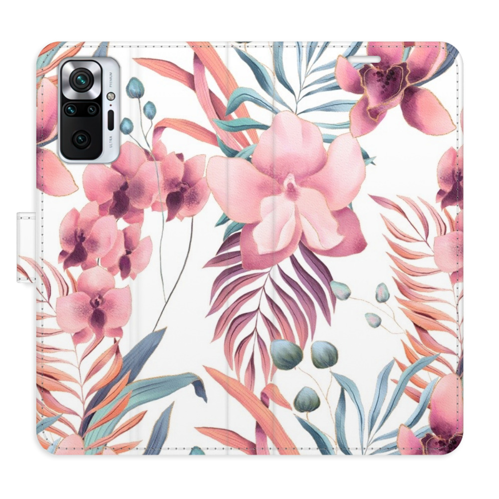 Flipové puzdro iSaprio - Pink Flowers 02 - Xiaomi Redmi Note 10 Pro