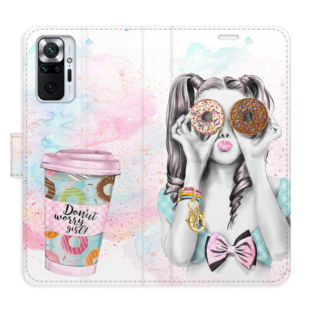Flipové puzdro iSaprio - Donut Worry Girl - Xiaomi Redmi Note 10 Pro