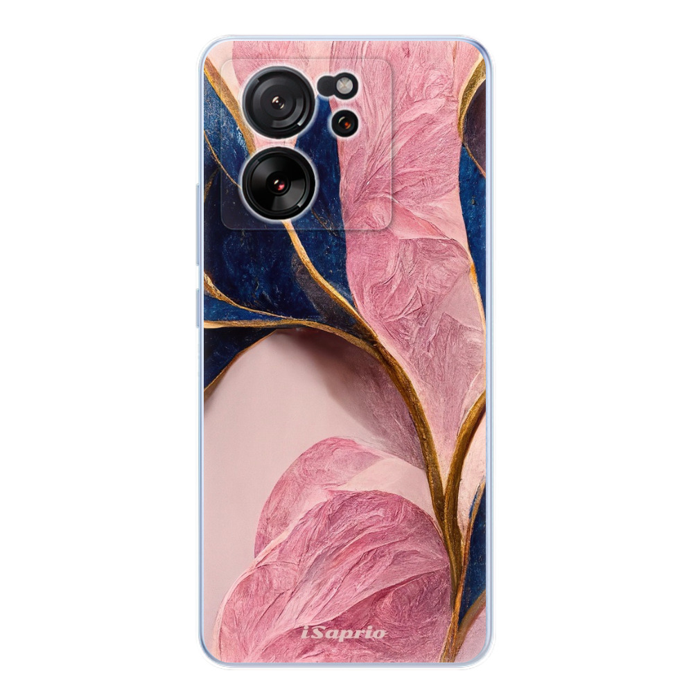 Odolné silikónové puzdro iSaprio - Pink Blue Leaves - Xiaomi 13T / 13T Pro