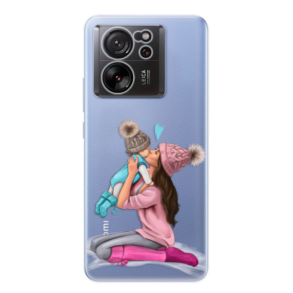 Odolné silikónové puzdro iSaprio - Kissing Mom - Brunette and Boy - Xiaomi 13T / 13T Pro