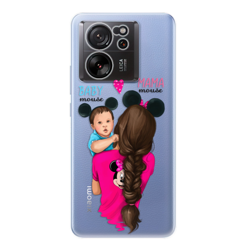 Odolné silikónové puzdro iSaprio - Mama Mouse Brunette and Boy - Xiaomi 13T / 13T Pro