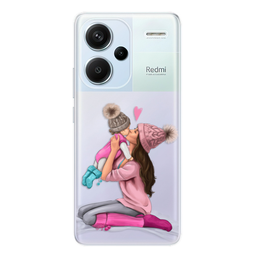 Odolné silikónové puzdro iSaprio - Kissing Mom - Brunette and Girl - Xiaomi Redmi Note 13 Pro+ 5G