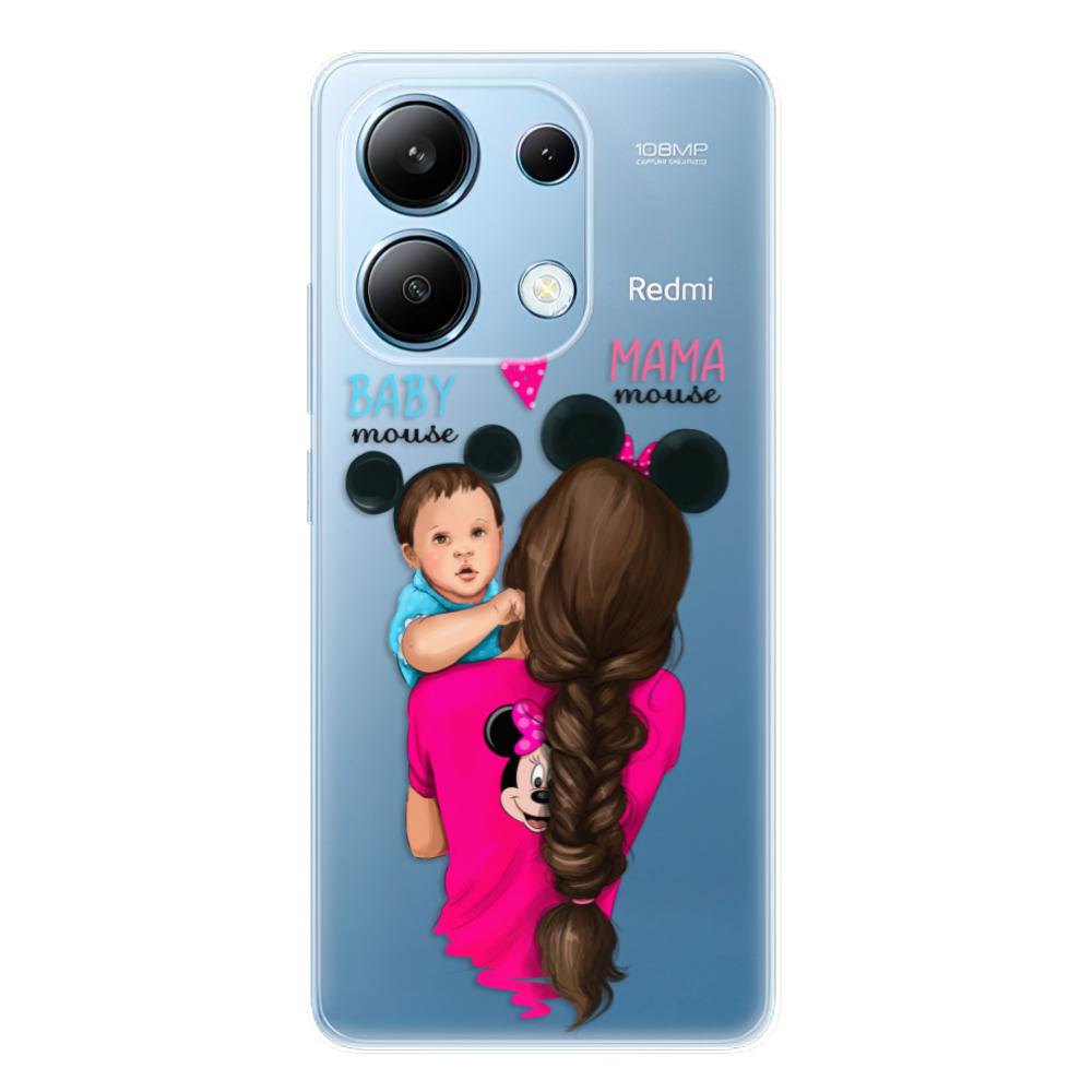 Odolné silikónové puzdro iSaprio - Mama Mouse Brunette and Boy - Xiaomi Redmi Note 13