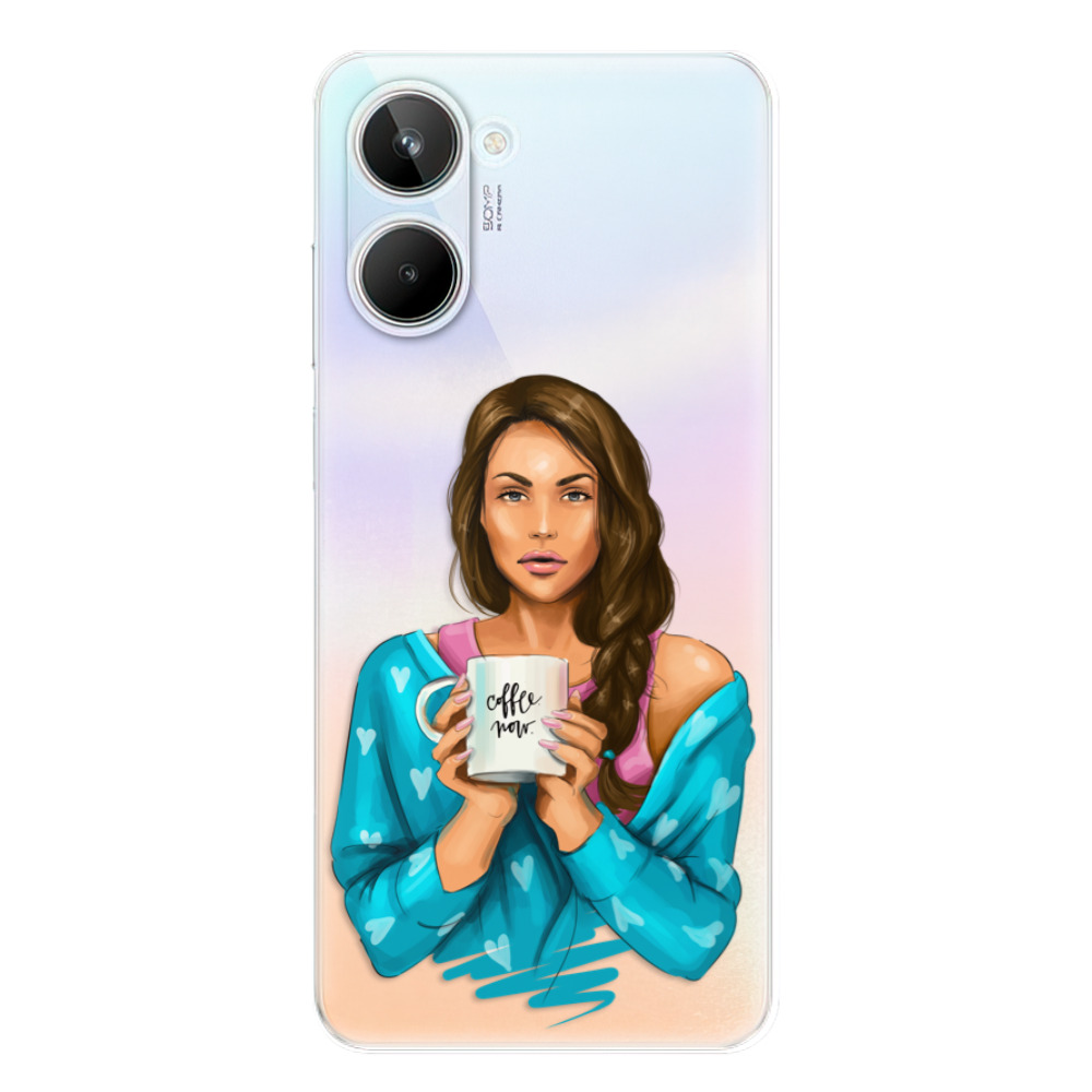 Odolné silikónové puzdro iSaprio - Coffe Now - Brunette - Realme 10