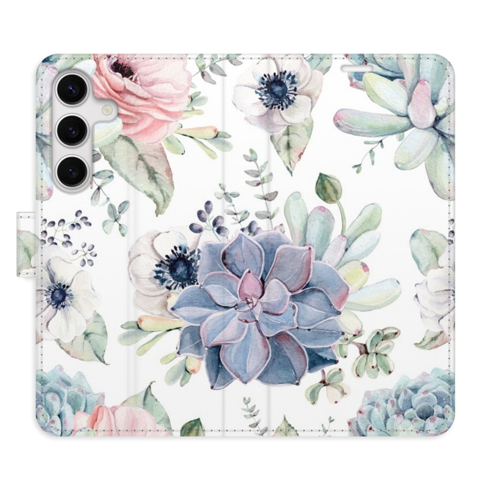 Flipové puzdro iSaprio - Succulents - Samsung Galaxy S24