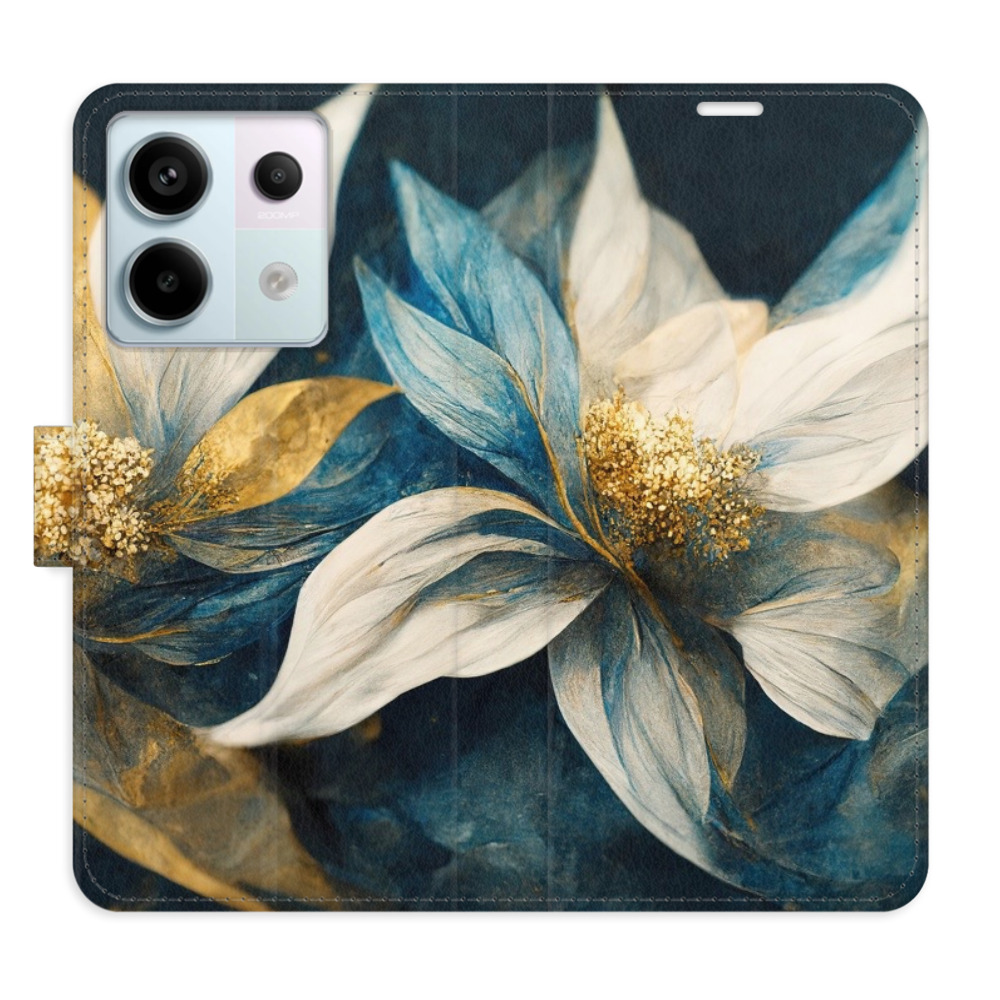 Flipové puzdro iSaprio - Gold Flowers - Xiaomi Redmi Note 13 Pro+ 5G