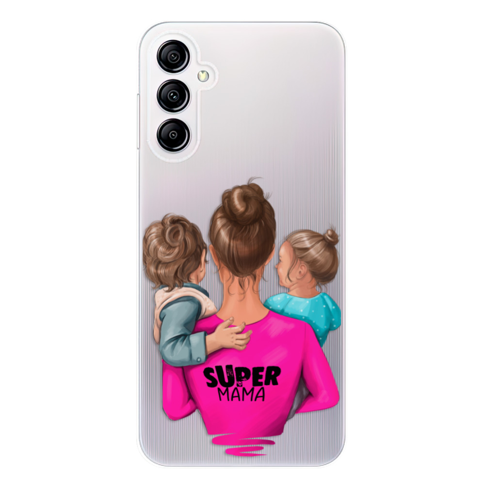 Odolné silikónové puzdro iSaprio - Super Mama - Boy and Girl - Samsung Galaxy A14 / A14 5G