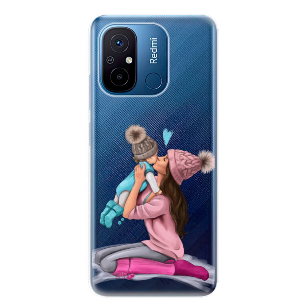 Odolné silikónové puzdro iSaprio - Kissing Mom - Brunette and Boy - Xiaomi Redmi 12C